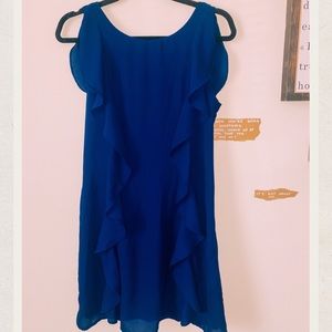 Audree Navy Blue Ruffle Sleeveless Dress